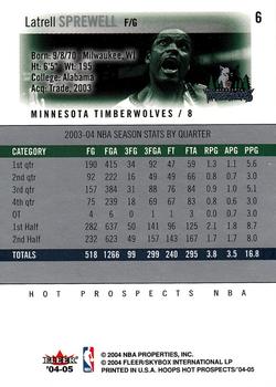 2004-05 Hoops Hot Prospects #6 Latrell Sprewell Back
