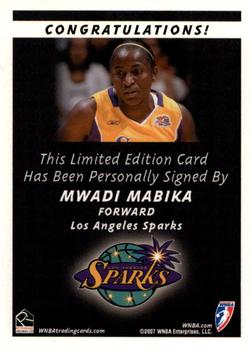 2007 Rittenhouse WNBA - Autographs #NNO Mwadi Mabika Back