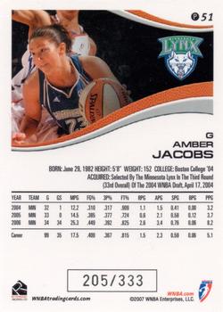 2007 Rittenhouse WNBA - Parallel #P51 Amber Jacobs Back