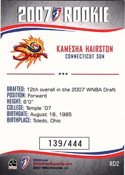 2007 Rittenhouse WNBA - Rookies #RC12 Kamesha Hairston Back