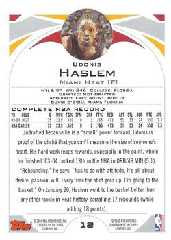 2004-05 Topps #12 Udonis Haslem Back