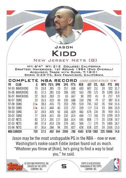 2004-05 Topps #5 Jason Kidd Back