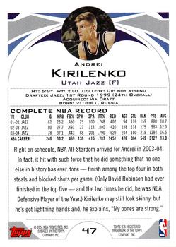 2004-05 Topps #47 Andrei Kirilenko Back