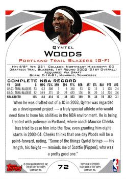 2004-05 Topps #72 Qyntel Woods Back
