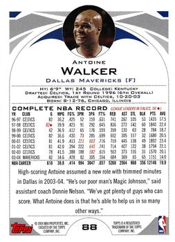 2004-05 Topps #88 Antoine Walker Back
