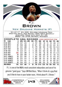 2004-05 Topps #143 P.J. Brown Back