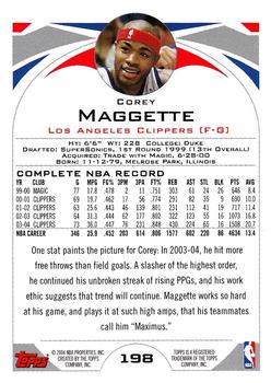 2004-05 Topps #198 Corey Maggette Back