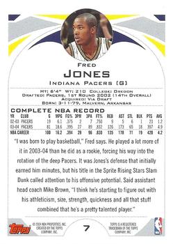 2004-05 Topps #7 Fred Jones Back
