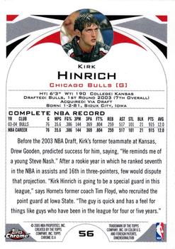 2004-05 Topps Chrome #56 Kirk Hinrich Back