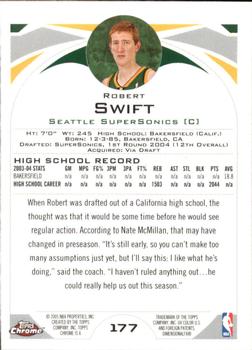 2004-05 Topps Chrome #177 Robert Swift Back