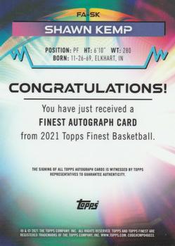 2021 Topps Finest - Autographs Refractor #FA-SK Shawn Kemp Back