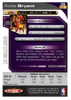 2004-05 Topps Total #39 Kobe Bryant Back
