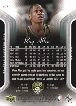2004-05 Upper Deck Ultimate Collection #101 Ray Allen Back