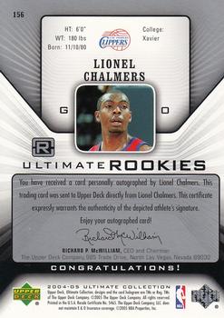 2004-05 Upper Deck Ultimate Collection #156 Lionel Chalmers Back
