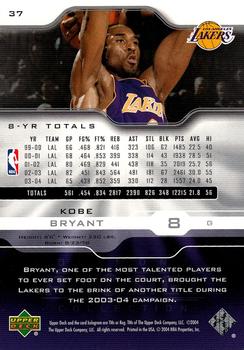 2004-05 Upper Deck Pro Sigs #37 Kobe Bryant Back