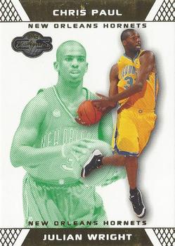 2007-08 Topps Co-Signers - Gold Green #82 Julian Wright / Chris Paul Front