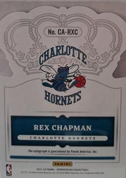 2021-22 Panini Crown Royale - Crown Autographs Purple #CA-RXC Rex Chapman Back