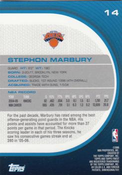 2005-06 Finest #14 Stephon Marbury Back