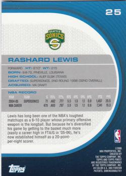 2005-06 Finest #25 Rashard Lewis Back