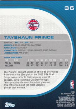 2005-06 Finest #36 Tayshaun Prince Back