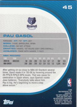 2005-06 Finest #45 Pau Gasol Back