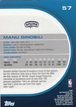 2005-06 Finest #57 Manu Ginobili Back