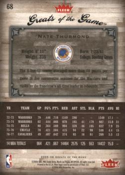 2005-06 Fleer Greats of the Game #68 Nate Thurmond Back