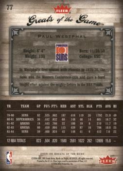 2005-06 Fleer Greats of the Game #77 Paul Westphal Back