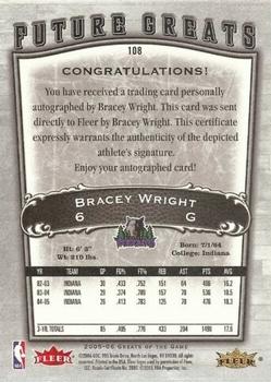 2005-06 Fleer Greats of the Game #108 Bracey Wright Back