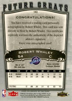 2005-06 Fleer Greats of the Game #143 Robert Whaley Back