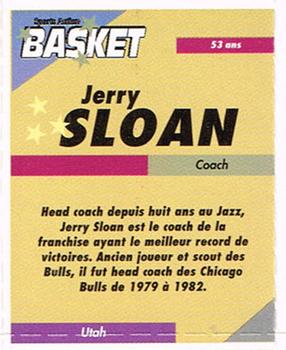 1995 French Sports Action Basket - Face 2 Face Utah Jazz #NNO Jerry Sloan Back