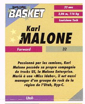 1995 French Sports Action Basket - Face 2 Face Utah Jazz #NNO Karl Malone Back