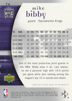 2005-06 SP Authentic #74 Mike Bibby Back