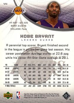 2005-06 SP Game Used #44 Kobe Bryant Back