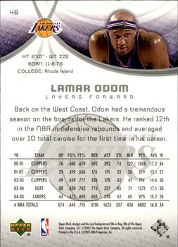 2005-06 SP Game Used #46 Lamar Odom Back