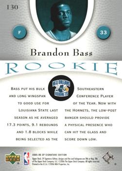 2005-06 SP Signature Edition #130 Brandon Bass Back