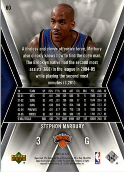 2005-06 SPx #60 Stephon Marbury Back