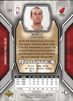 2005-06 SPx #117 Matt Walsh Back