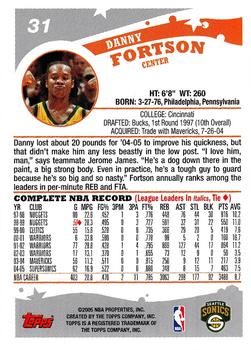 2005-06 Topps #31 Danny Fortson Back