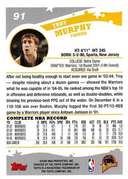 2005-06 Topps #91 Troy Murphy Back
