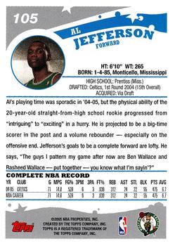 2005-06 Topps #105 Al Jefferson Back