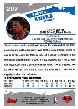 2005-06 Topps #207 Trevor Ariza Back