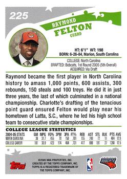 2005-06 Topps #225 Raymond Felton Back