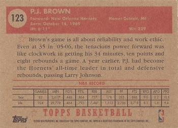 2005-06 Topps 1952 Style #123 P.J. Brown Back