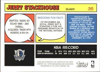 2005-06 Bazooka #35 Jerry Stackhouse Back