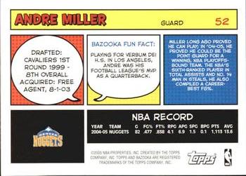 2005-06 Bazooka #52 Andre Miller Back