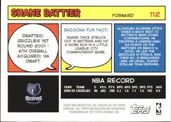 2005-06 Bazooka #112 Shane Battier Back