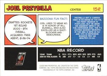 2005-06 Bazooka #152 Joel Przybilla Back