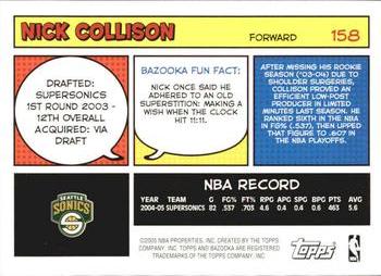 2005-06 Bazooka #158 Nick Collison Back