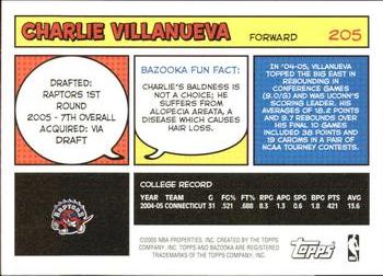 2005-06 Bazooka #205 Charlie Villanueva Back